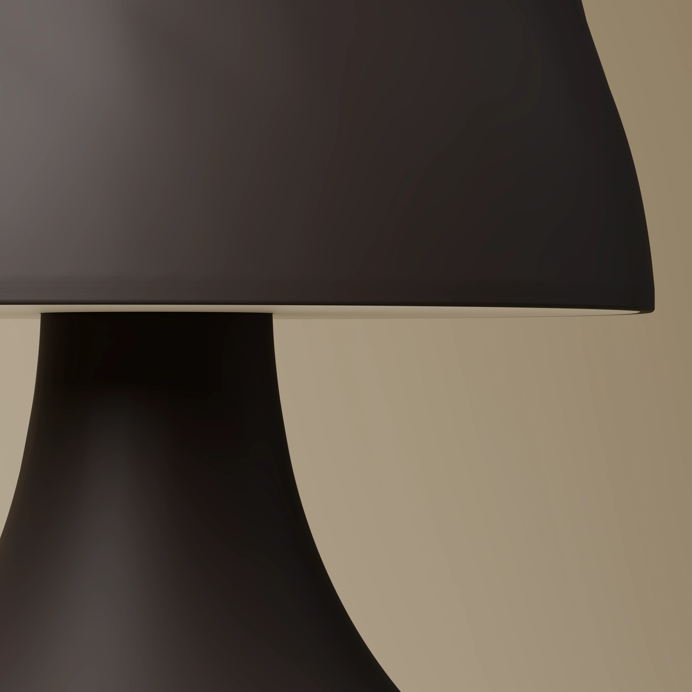 Close-up of the Nocturne Dark Espresso shade edge and sculpted neck.